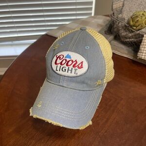 Coors Light embroidered Distressed Baseball Hat trucker cap